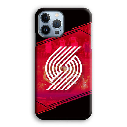 Portland Trail Blazers Silhouette on Red iPhone 14 Pro Case-Oxvistore