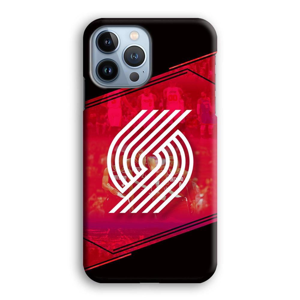 Portland Trail Blazers Silhouette on Red iPhone 14 Pro Max Case-Oxvistore