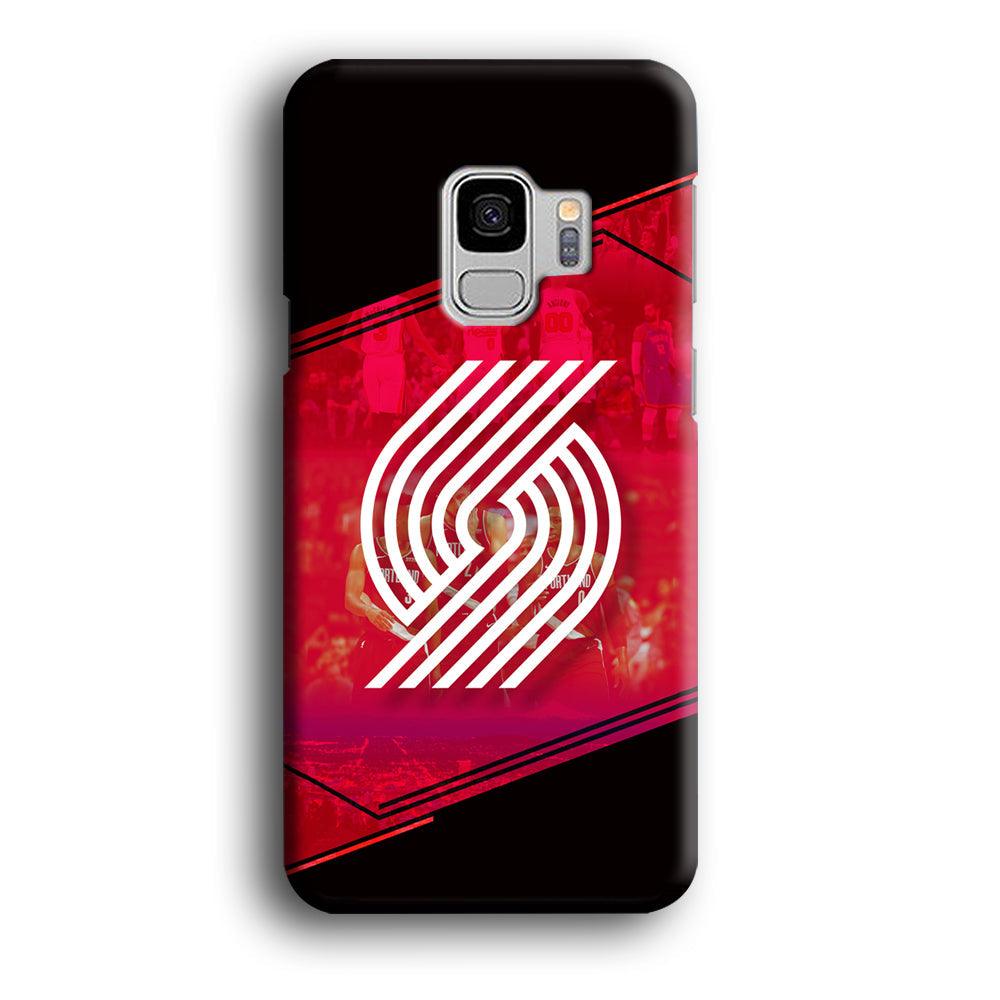 Portland Trail Blazers Silhouette on Red Samsung Galaxy S9 Case-Oxvistore