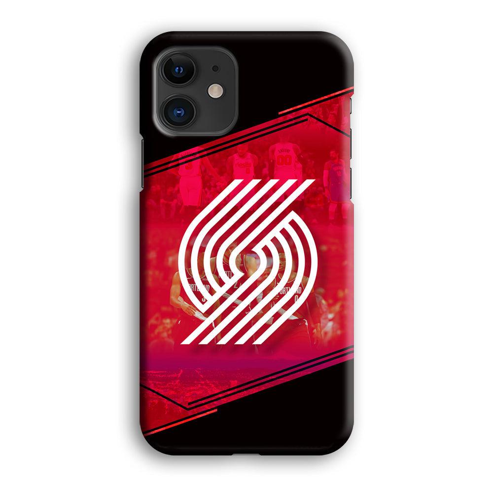 Portland Trail Blazers Silhouette on Red iPhone 12 Case-Oxvistore