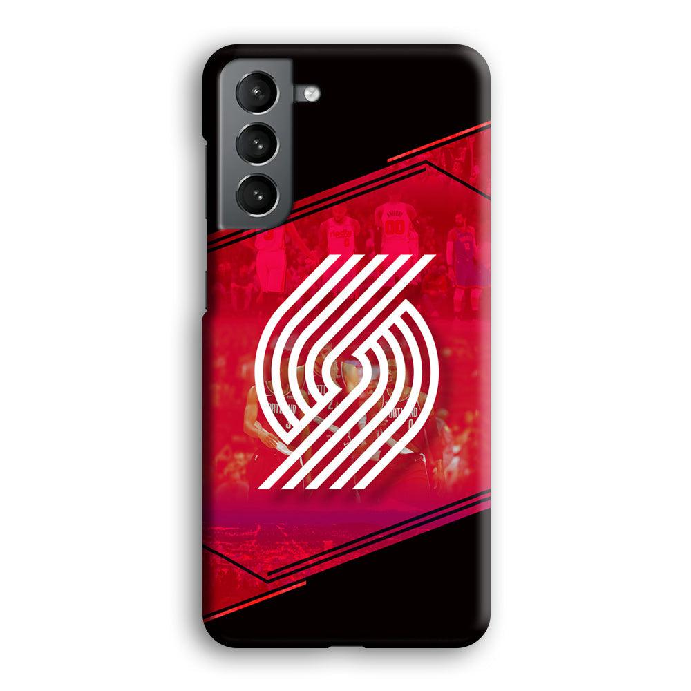 Portland Trail Blazers Silhouette on Red Samsung Galaxy S21 Plus Case-Oxvistore