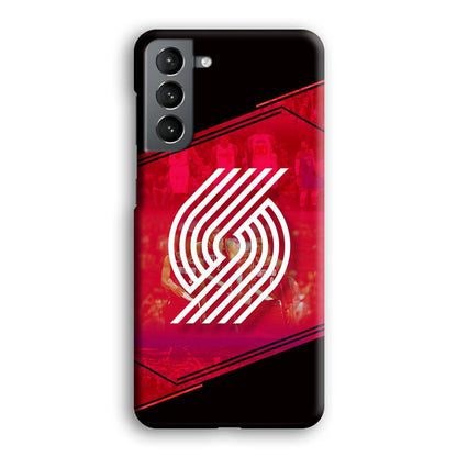 Portland Trail Blazers Silhouette on Red Samsung Galaxy S21 Plus Case-Oxvistore