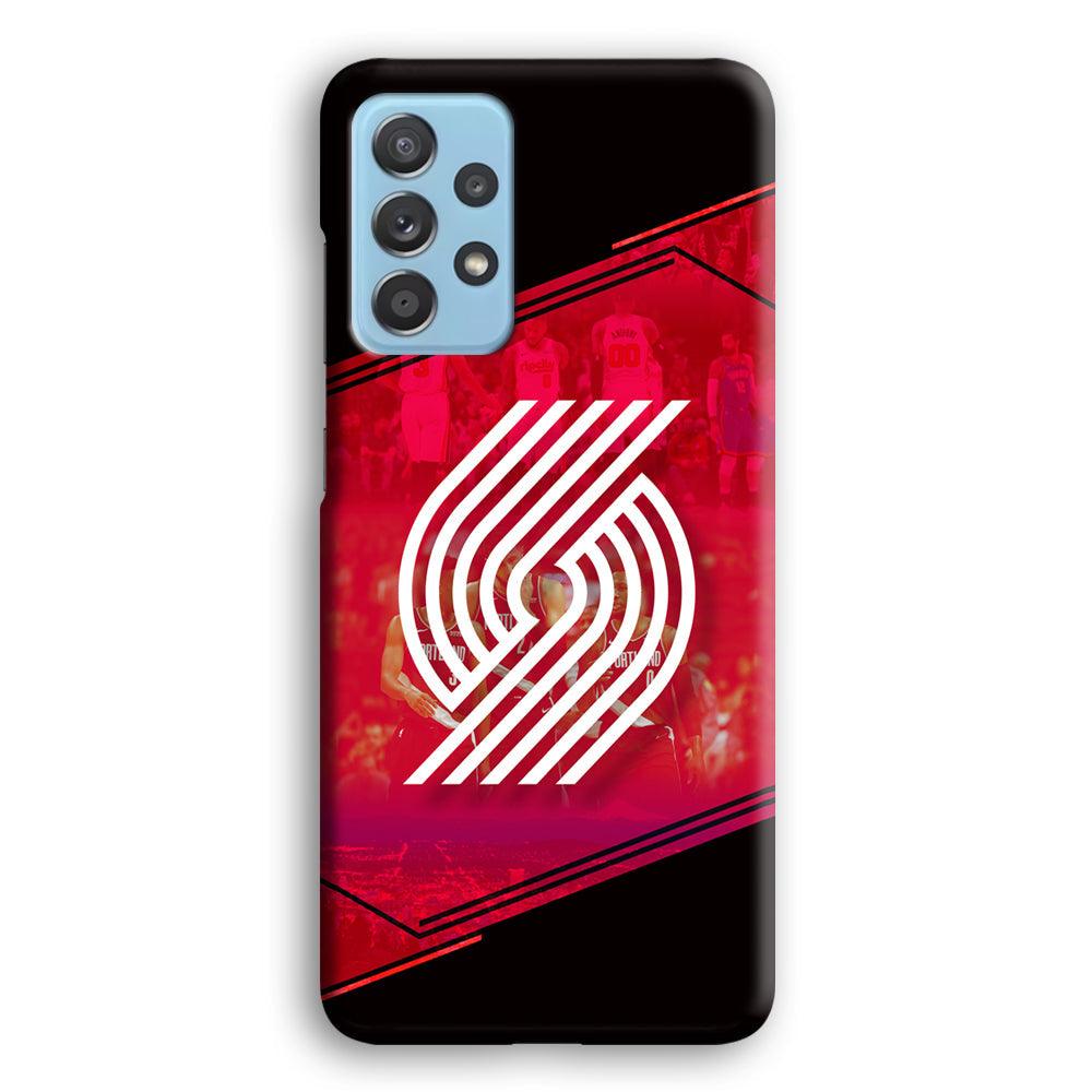 Portland Trail Blazers Silhouette on Red Samsung Galaxy A52 Case-Oxvistore