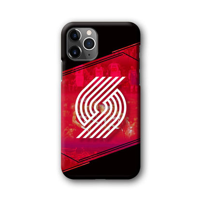 Portland Trail Blazers Silhouette on Red iPhone 11 Pro Max Case-Oxvistore