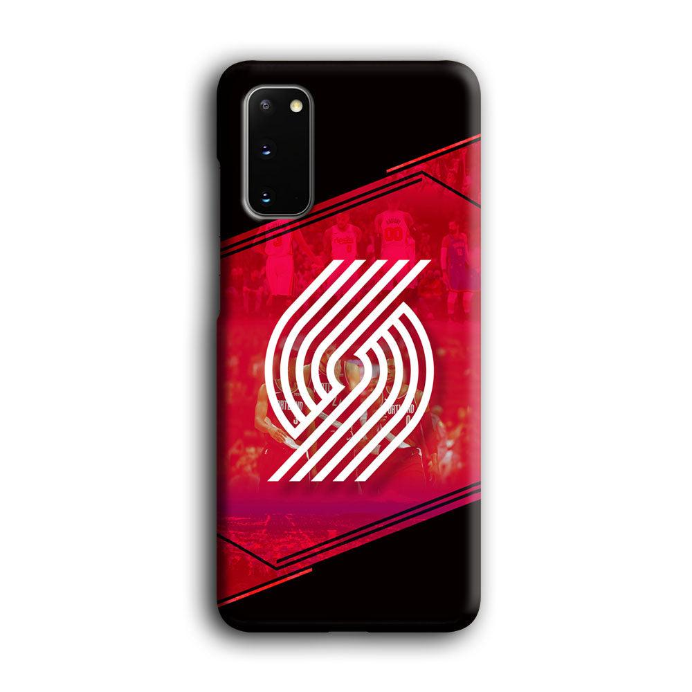 Portland Trail Blazers Silhouette on Red Samsung Galaxy S20 Case-Oxvistore