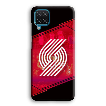 Portland Trail Blazers Silhouette on Red Samsung Galaxy A12 Case-Oxvistore