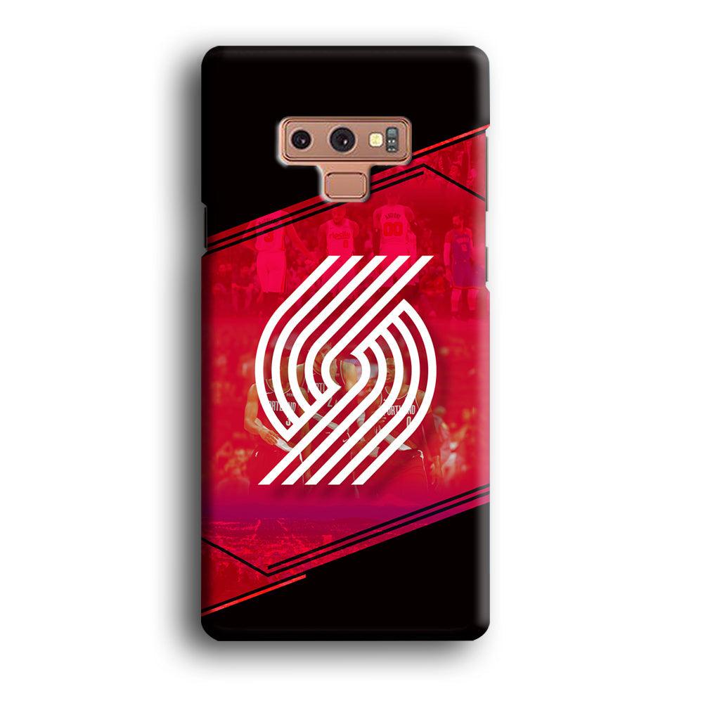 Portland Trail Blazers Silhouette on Red Samsung Galaxy Note 9 Case-Oxvistore