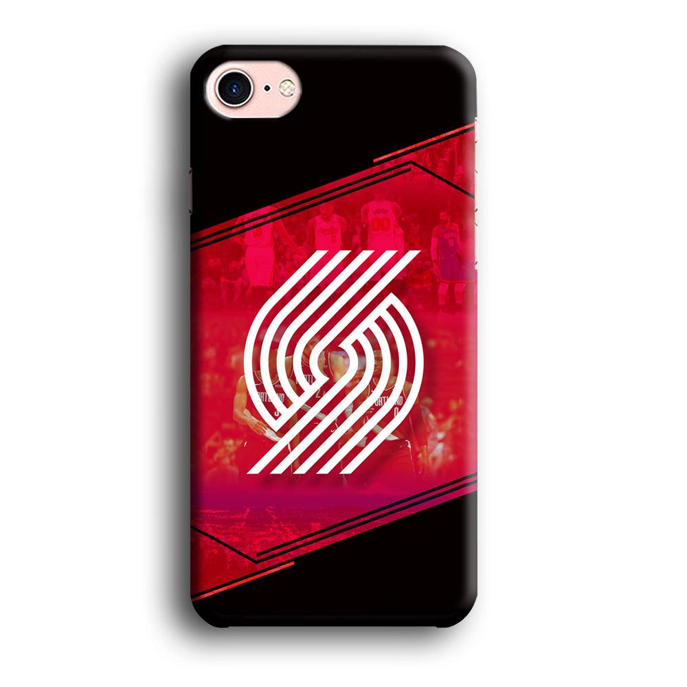 Portland Trail Blazers Silhouette on Red iPhone 8 Case-Oxvistore