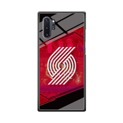 Portland Trail Blazers Silhouette on Red Samsung Galaxy Note 10 Plus Case-Oxvistore