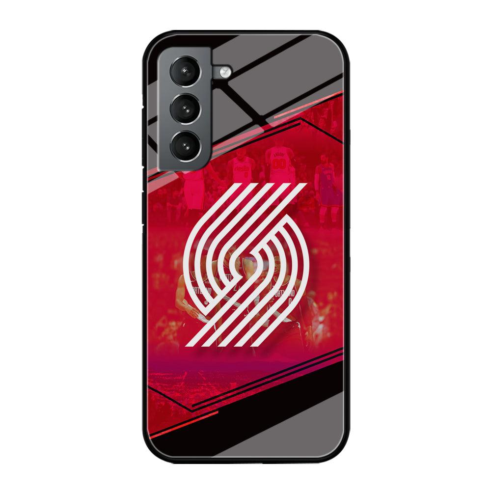 Portland Trail Blazers Silhouette on Red Samsung Galaxy S21 Case-Oxvistore