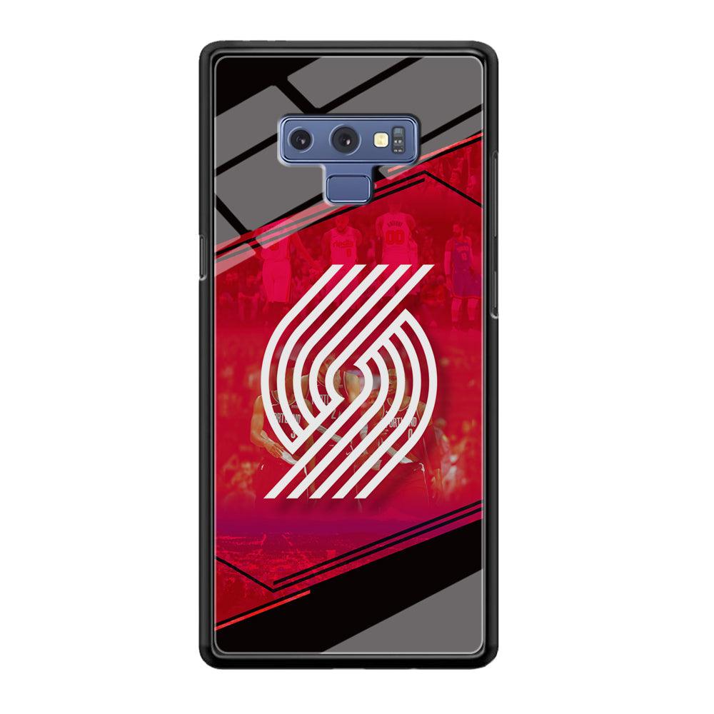 Portland Trail Blazers Silhouette on Red Samsung Galaxy Note 9 Case-Oxvistore