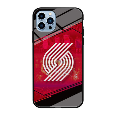 Portland Trail Blazers Silhouette on Red iPhone 12 Pro Max Case-Oxvistore