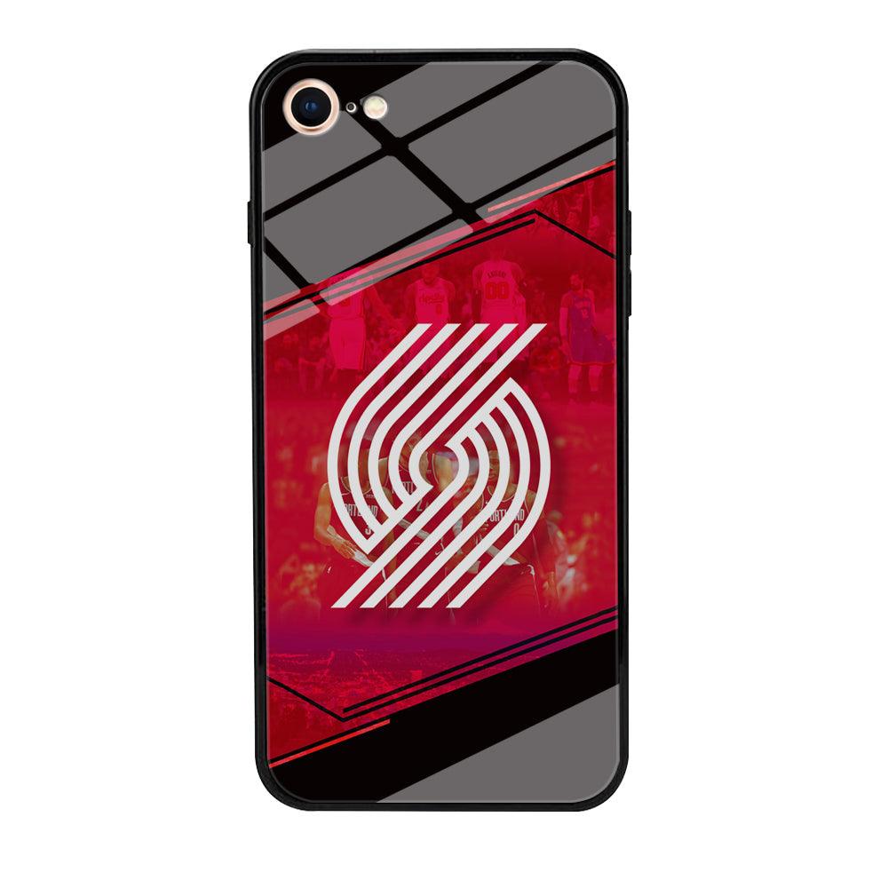 Portland Trail Blazers Silhouette on Red iPhone 7 Case-Oxvistore