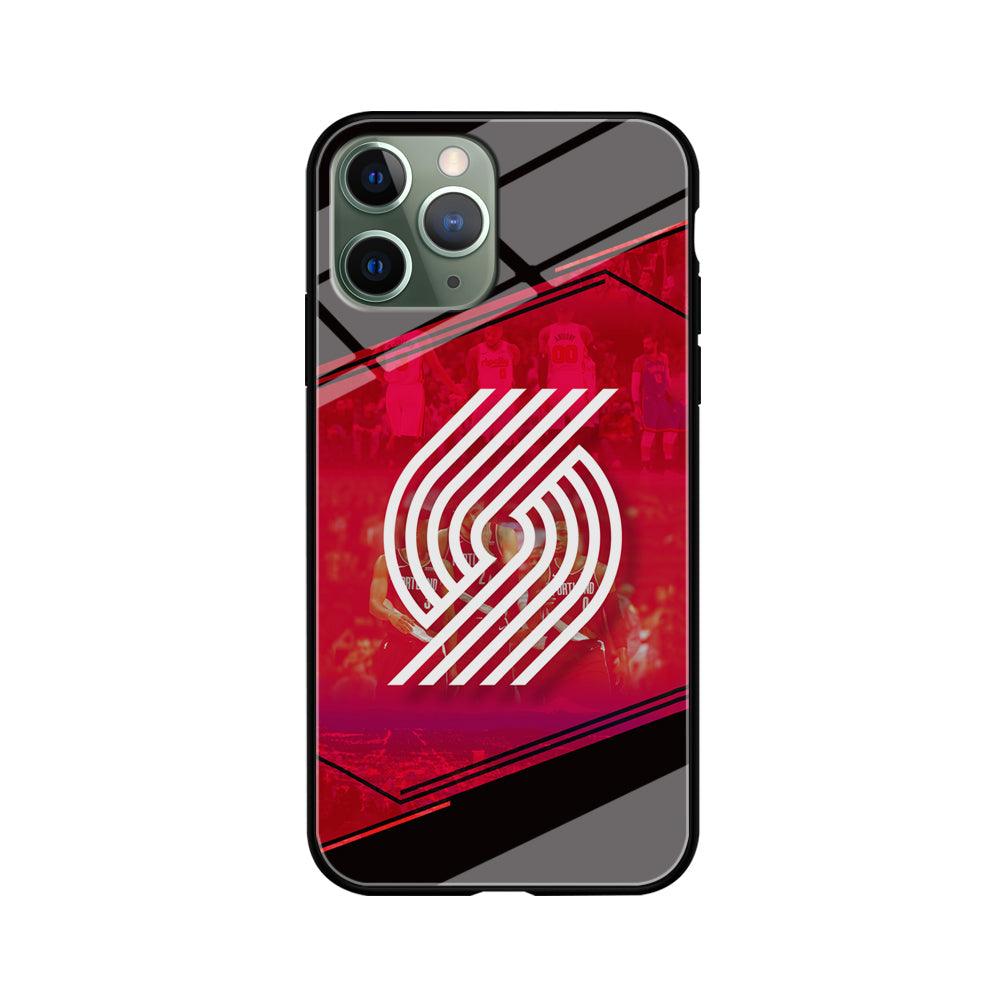 Portland Trail Blazers Silhouette on Red iPhone 11 Pro Max Case-Oxvistore