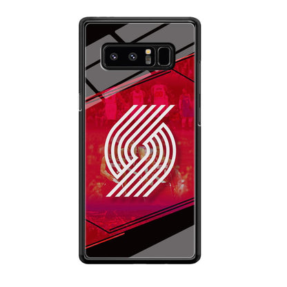 Portland Trail Blazers Silhouette on Red Samsung Galaxy Note 8 Case-Oxvistore