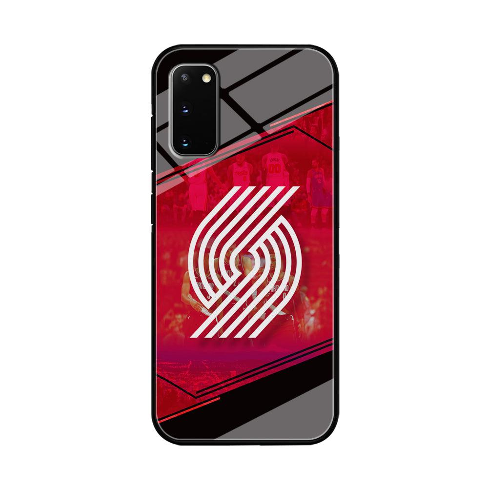 Portland Trail Blazers Silhouette on Red Samsung Galaxy S20 Case-Oxvistore