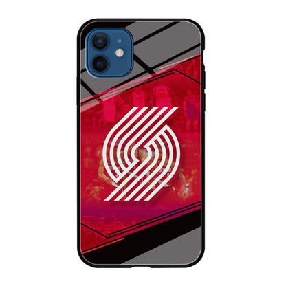 Portland Trail Blazers Silhouette on Red iPhone 12 Case-Oxvistore