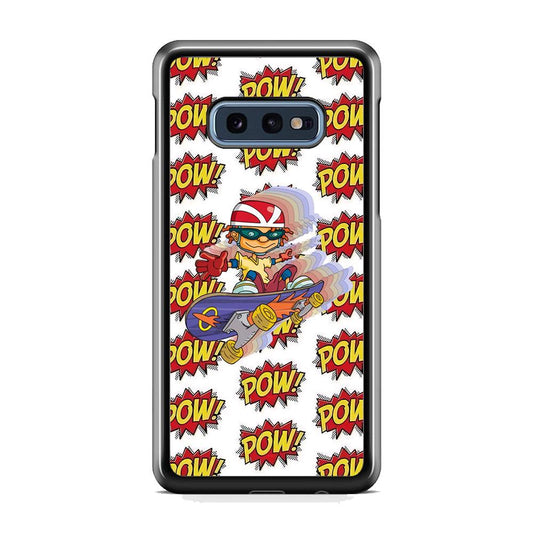 Pow Pow Skate Shadow Samsung Galaxy S10E Case-Rubber Black (2D Case)-Oxvistore