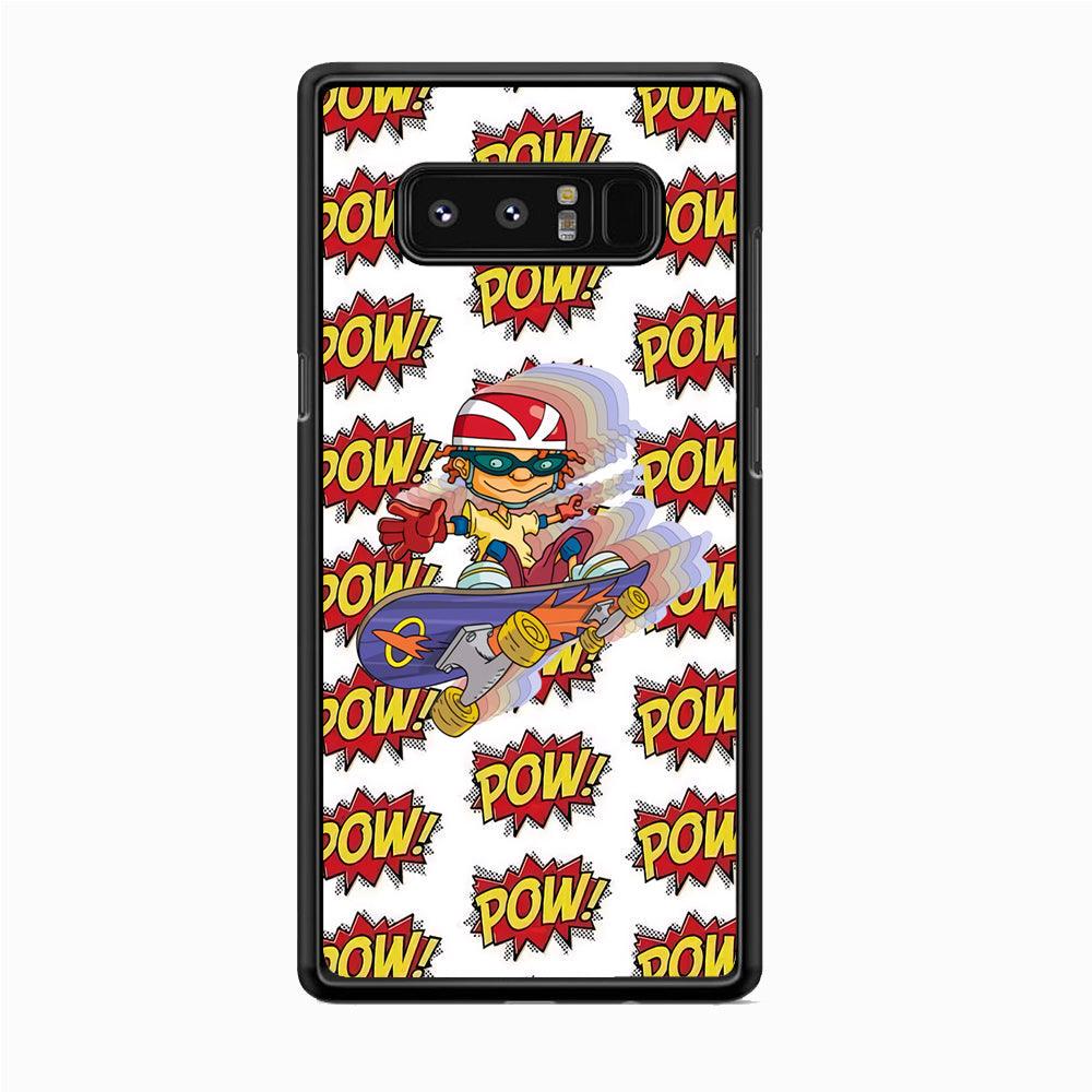 Pow Pow Skate Shadow Samsung Galaxy Note 8 Case-Rubber Black (2D Case)-Oxvistore