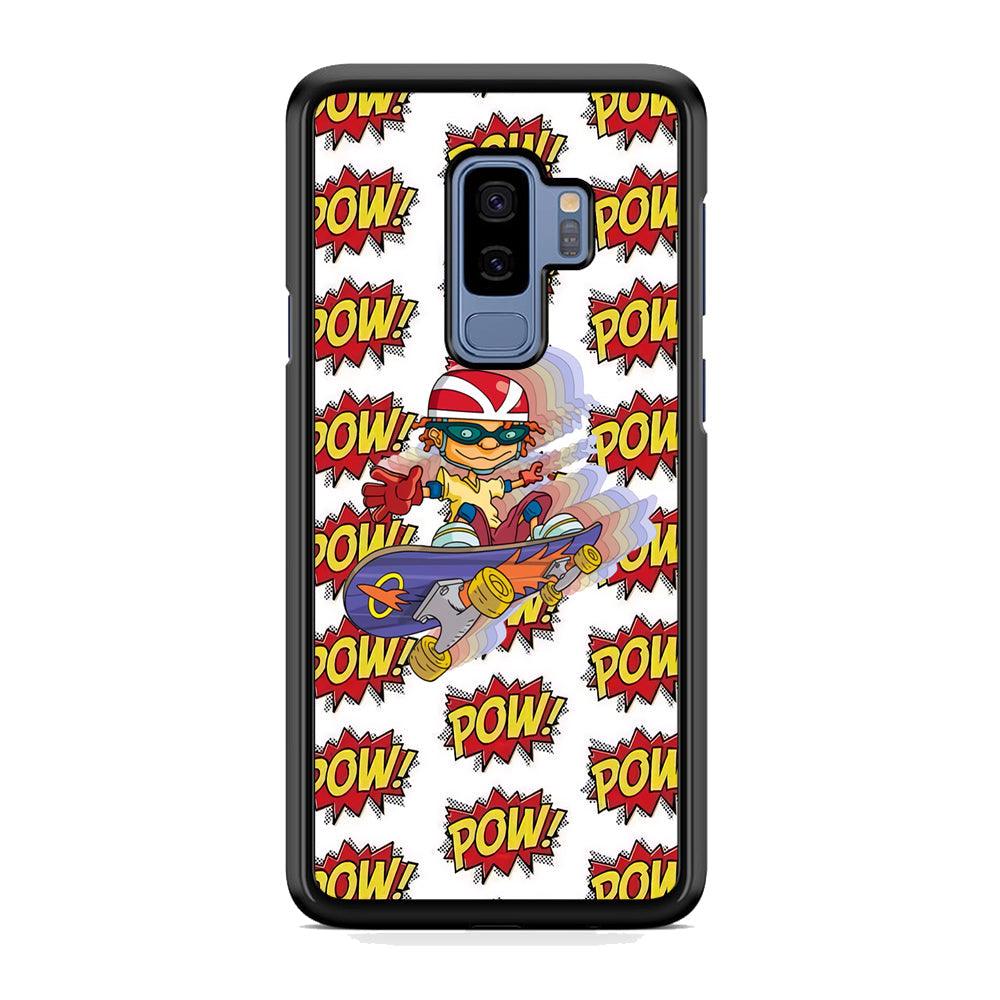 Pow Pow Skate Shadow Samsung Galaxy S9 Plus Case-Rubber White (2D Case)-Oxvistore
