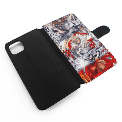 Powerful Techniques Seven Naruto Hokage Flip Wallet Phone Case