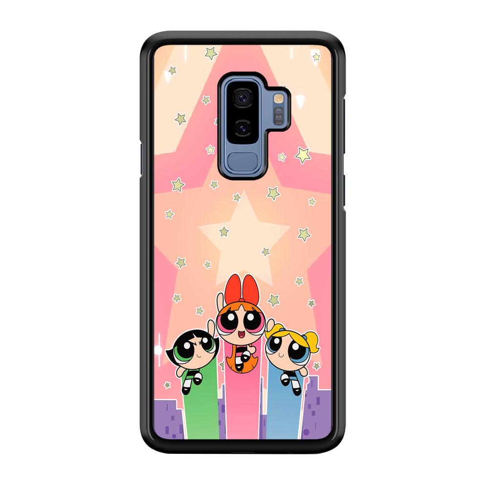 Powerpuff Girls Jump Into Universe Samsung Galaxy S9 Plus Case-Rubber Black (2D Case)-Oxvistore