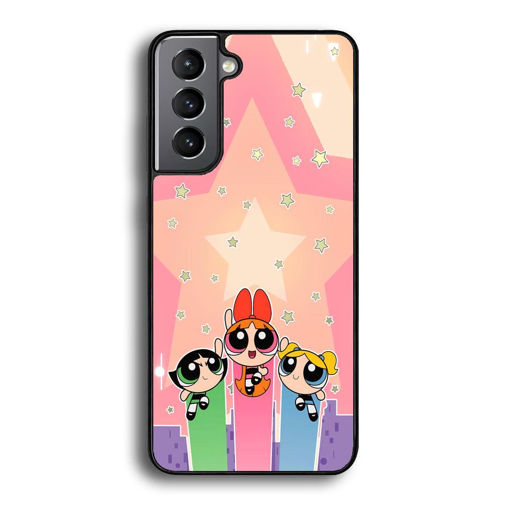 Powerpuff Girls Jump Into Universe Samsung Galaxy S23 Case-Rubber Black (2D Case)-Oxvistore