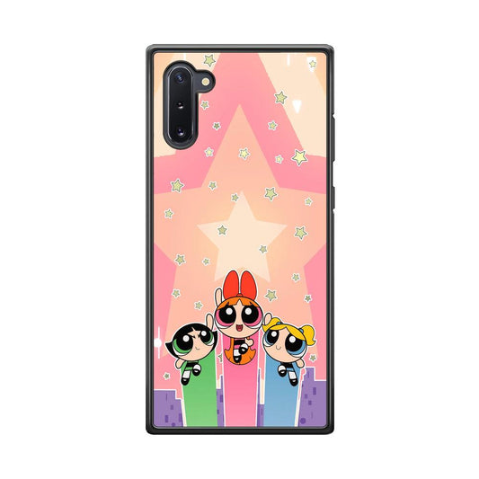 Powerpuff Girls Jump Into Universe Samsung Galaxy Note 10 Case-Rubber Black (2D Case)-Oxvistore