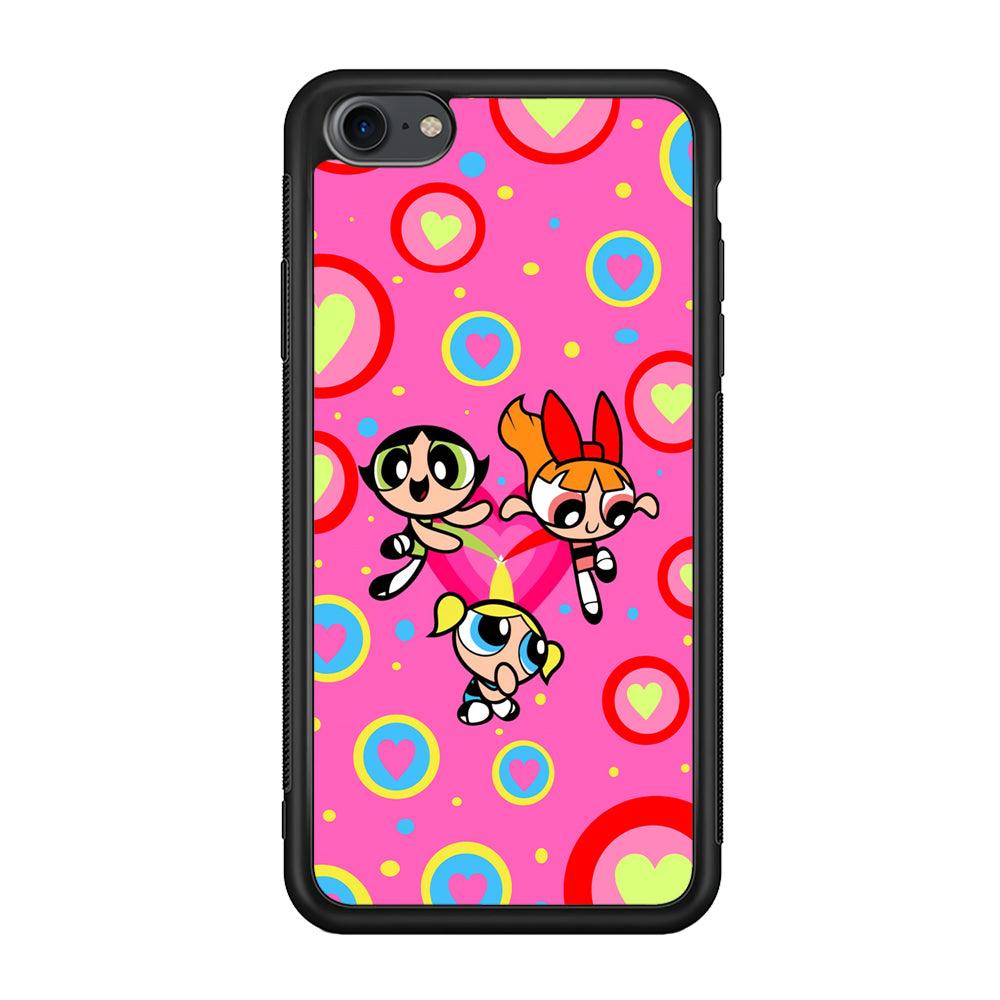 Powerpuff Girls Love Strength iPhone 7 Case-Rubber Black (2D Case)-Oxvistore