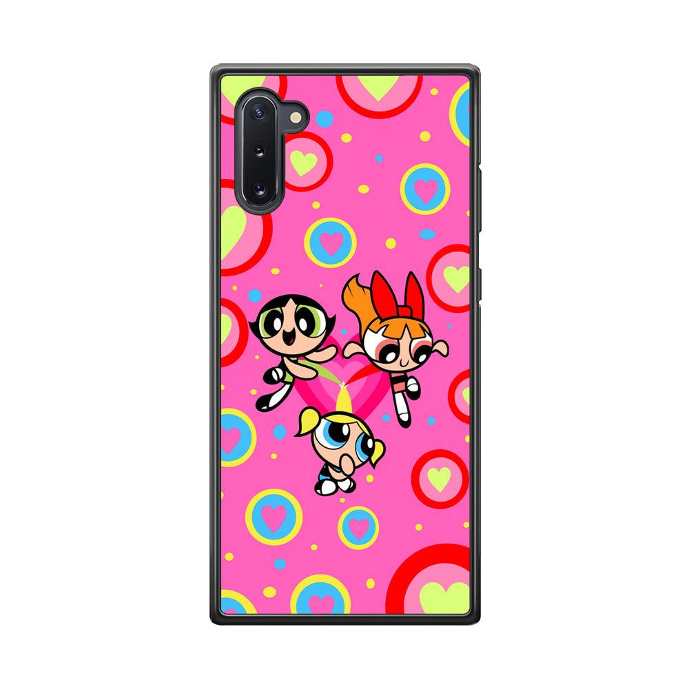 Powerpuff Girls Love Strength Samsung Galaxy Note 10 Case-Rubber Black (2D Case)-Oxvistore