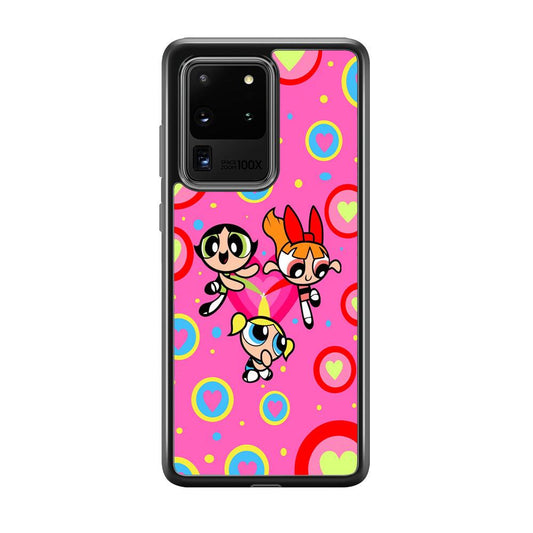 Powerpuff Girls Love Strength Samsung Galaxy S20 Ultra Case-Rubber Black (2D Case)-Oxvistore