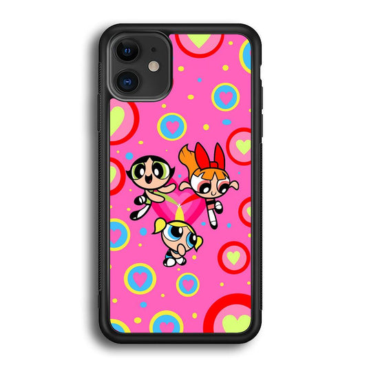 Powerpuff Girls Love Strength iPhone 11 Case-Rubber Black (2D Case)-Oxvistore