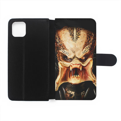 Predator Alien Face Flip Wallet Phone Case