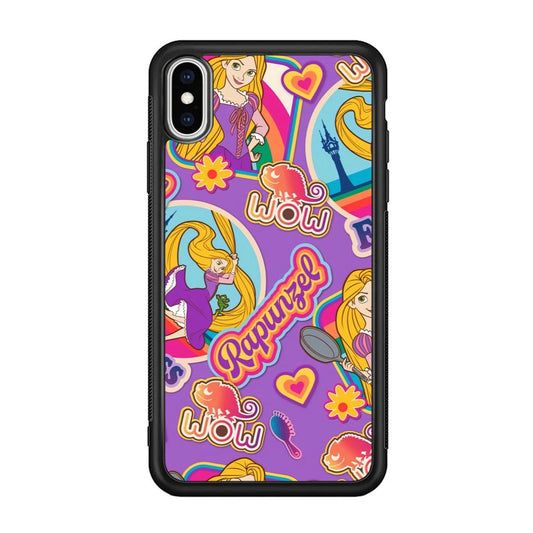 Princess Rapunzel Daily Activity iPhone Xs Max Case-Rubber Black (2D Case)-Oxvistore