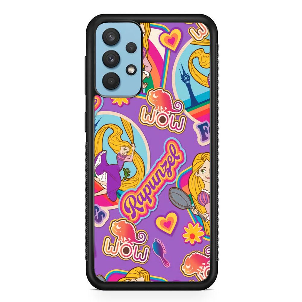 Princess Rapunzel Daily Activity Samsung Galaxy A32 Case-Rubber Black (2D Case)-Oxvistore