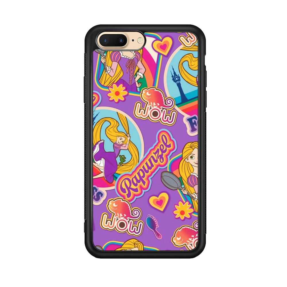 Princess Rapunzel Daily Activity iPhone 7 Plus Case-Rubber Black (2D Case)-Oxvistore