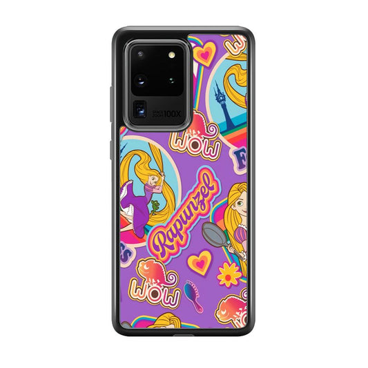 Princess Rapunzel Daily Activity Samsung Galaxy S20 Ultra Case-Rubber Black (2D Case)-Oxvistore