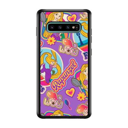 Princess Rapunzel Daily Activity Samsung Galaxy S10 Plus Case-Rubber Black (2D Case)-Oxvistore