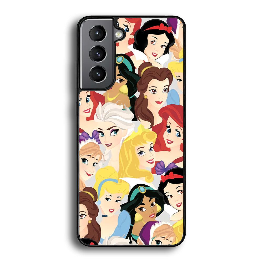 Princess of Disney Collage Beauty Face Samsung Galaxy S23 Case-Rubber Black (2D Case)-Oxvistore