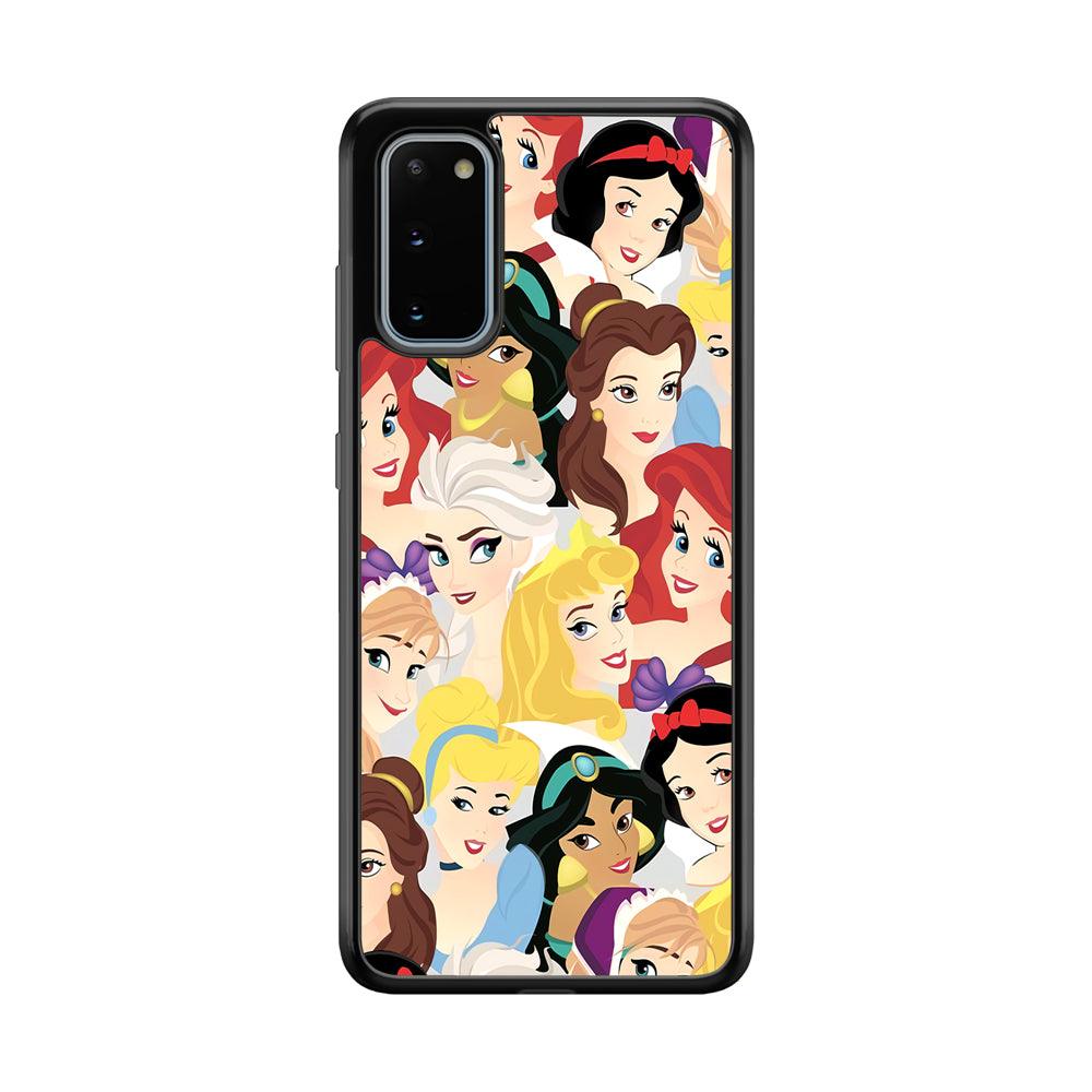 Princess of Disney Collage Beauty Face Samsung Galaxy S20 Case-Rubber Black (2D Case)-Oxvistore