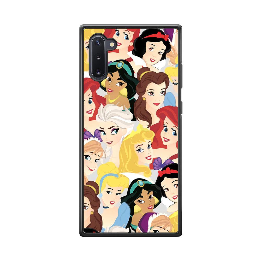 Princess of Disney Collage Beauty Face Samsung Galaxy Note 10 Case-Rubber Black (2D Case)-Oxvistore