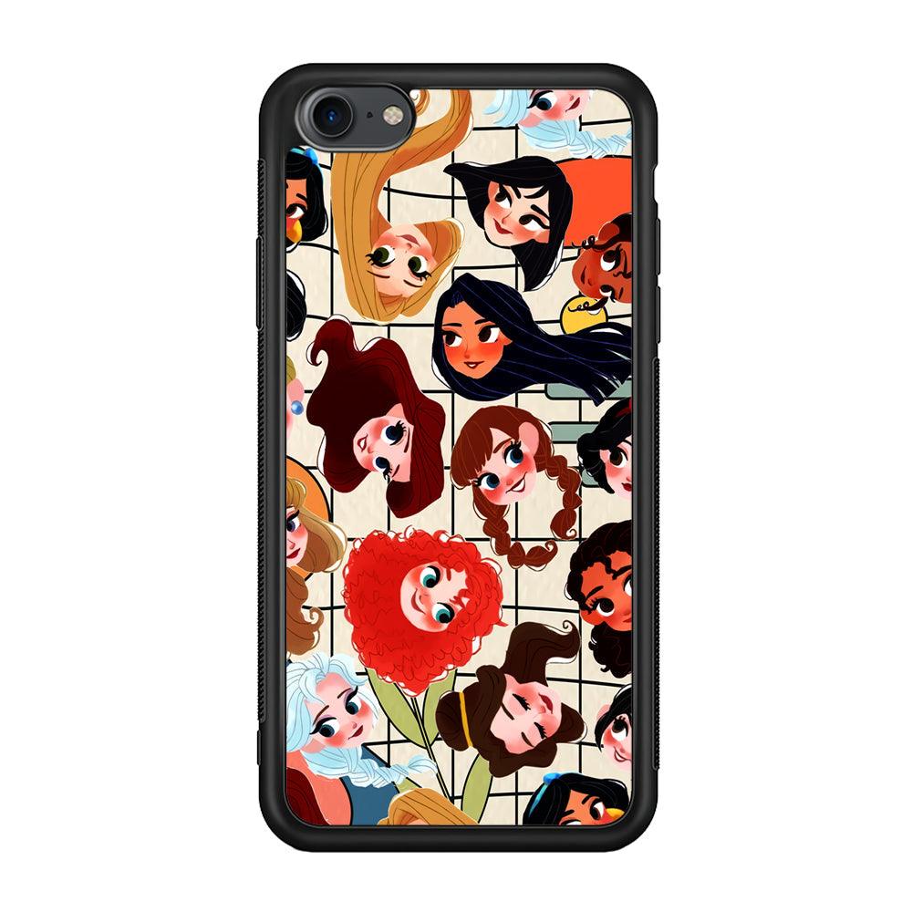 Princess of Disney Sweet Smile iPhone 7 Case-Rubber Black (2D Case)-Oxvistore