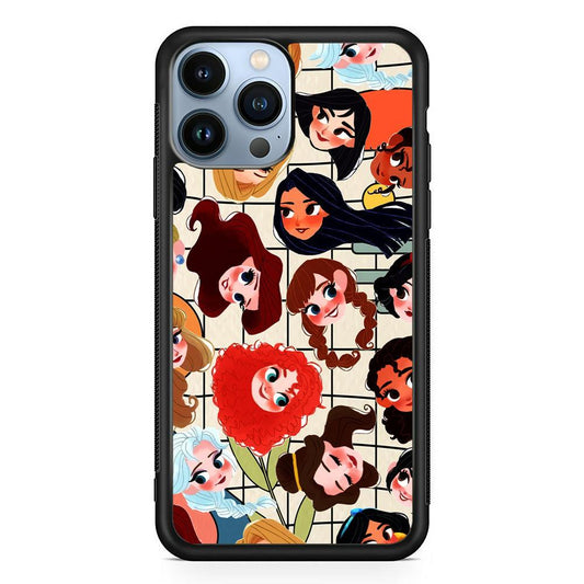 Princess of Disney Sweet Smile iPhone 14 Pro Case-Rubber Black (2D Case)-Oxvistore