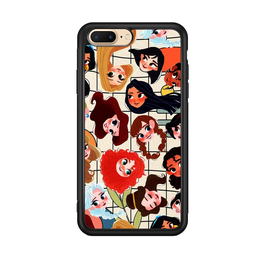 Princess of Disney Sweet Smile iPhone 7 Plus Case-Rubber Black (2D Case)-Oxvistore