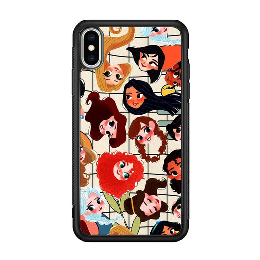 Princess of Disney Sweet Smile iPhone Xs Max Case-Rubber Black (2D Case)-Oxvistore