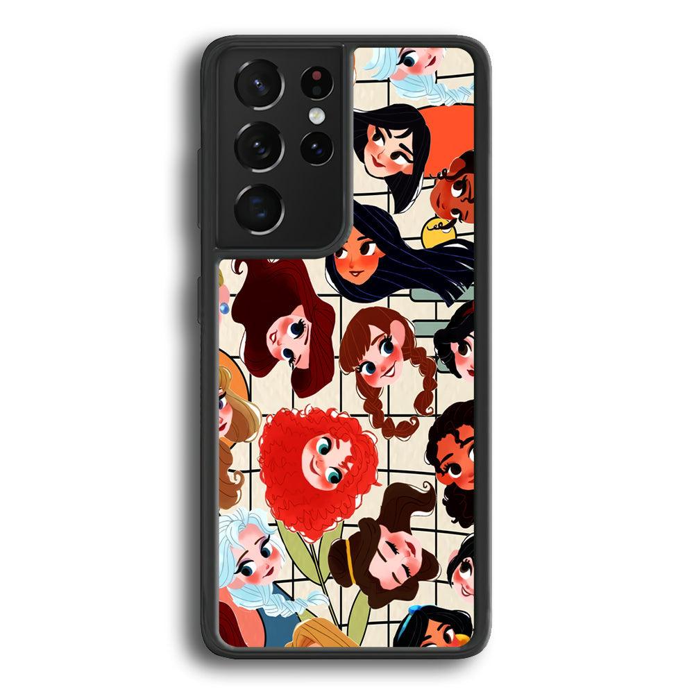 Princess of Disney Sweet Smile Samsung Galaxy S24 Ultra Case-Rubber Black (2D Case)-Oxvistore