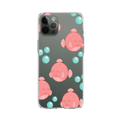 Pufferfish with Water Bubbles Clear Soft Case-Oxvistore