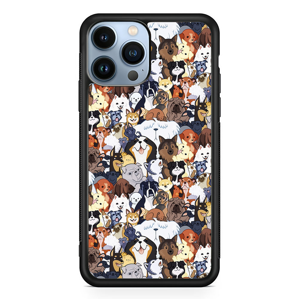 Puppy Party Pattern 2D Rubber Phone Case