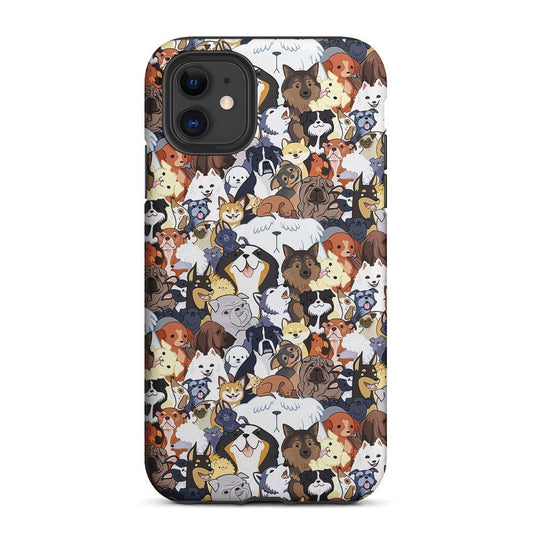 Puppy Party Pattern 2 in 1 Tough Phone Case-Oxvistore