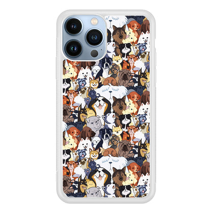 Puppy Party Pattern 2D Rubber Phone Case